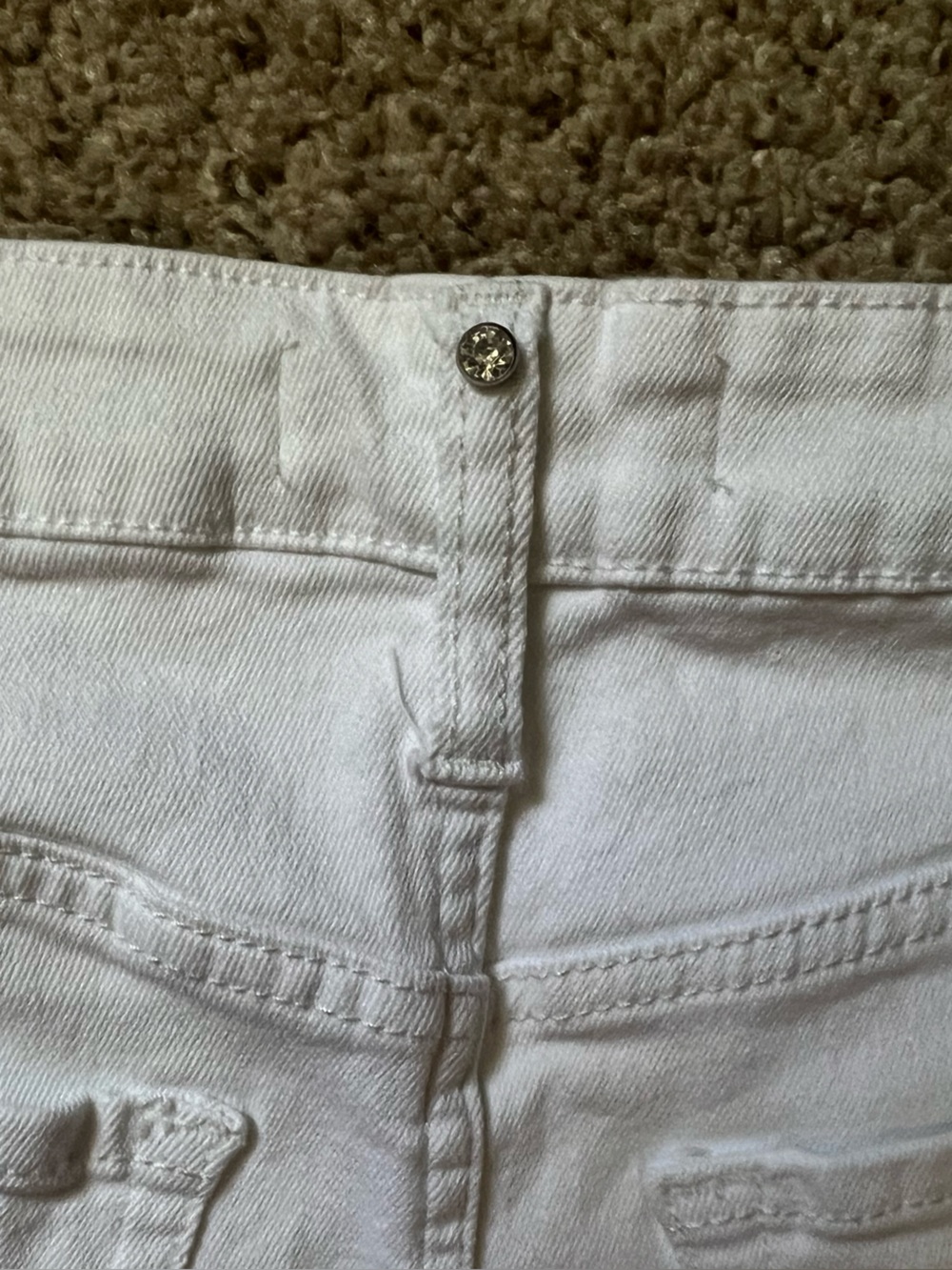 Rebecca‎ Minkoff White High-Rise Denim Shorts - Picture 7 of 13